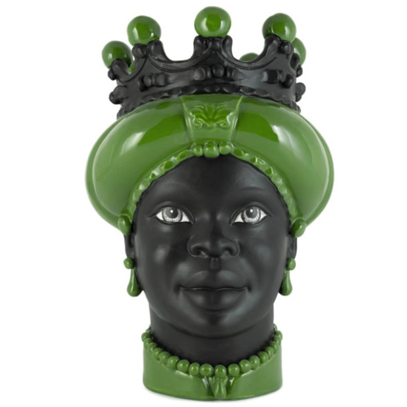 Ваза VASE MORO LADY CROWN DARK light green Черный Зеленый Ваза VASE MORO LADY CROWN DARK light green Черный Зеленый в Тюмени | Loft Concept
