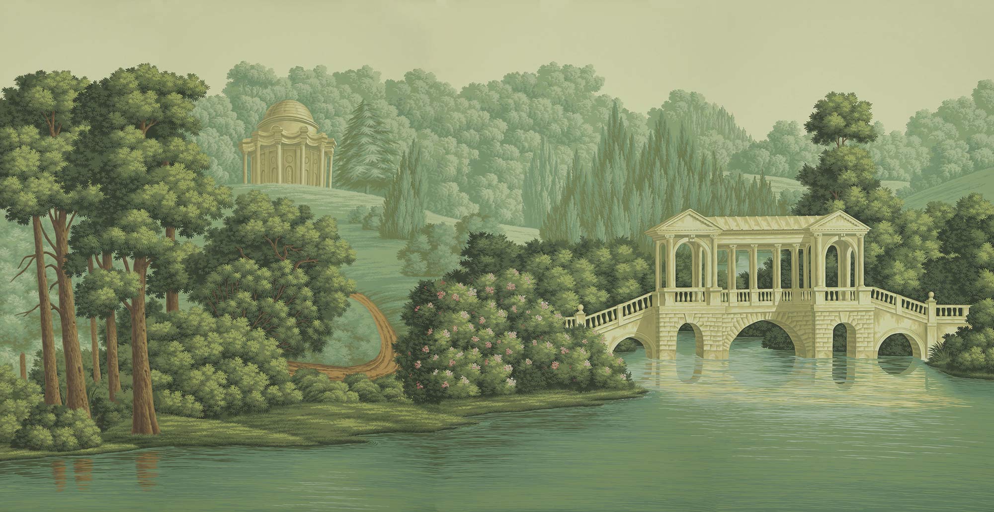 Обои ручная роспись English Landscape Verdoyant on scenic paper Обои ручная роспись English Landscape Verdoyant on scenic paper - постер Loft-Concept в Тюмени