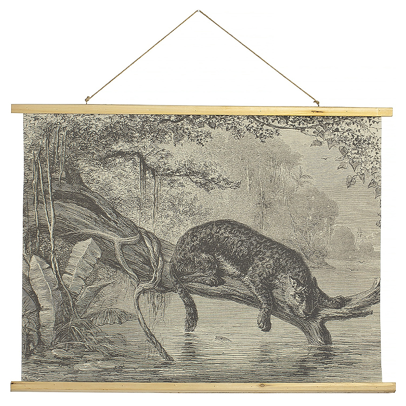 Картина подвесная Leopard on a Tree Poster Бежево-серый Древесина Картина подвесная Leopard on a Tree Poster Бежево-серый Древесина в Тюмени | Loft Concept