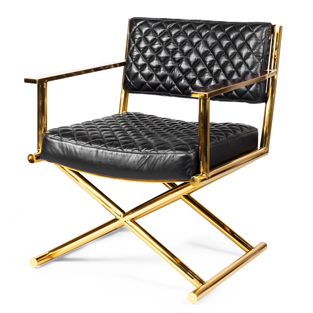 Кресло кожаное Director gold and black Черный Золотой Кресло кожаное Director gold and black Черный Золотой в Тюмени | Loft Concept