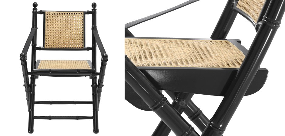 Стул Eichholtz Folding Chair Bolsena Black Стул Eichholtz Folding Chair Bolsena Black - Loft-Concept в Тюмени
