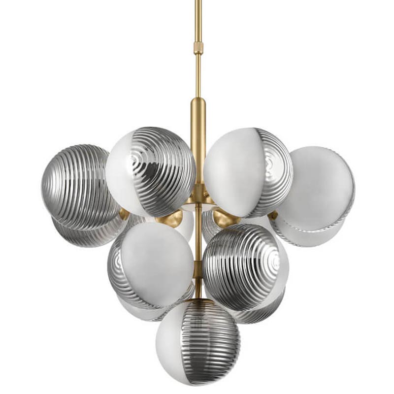 Люстра Ademar Chandelier 13 plafond Золотой Белый Серый Люстра Ademar Chandelier 13 plafond Золотой Белый Серый в Тюмени | Loft Concept