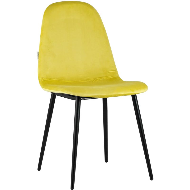 Стул Archie Chair Черные ножки Желтый Велюр Желтый Черный Стул Archie Chair Черные ножки Желтый Велюр Желтый Черный в Тюмени | Loft Concept