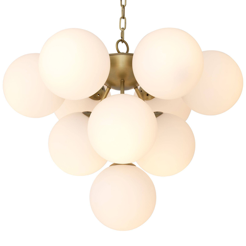 Люстра Eichholtz Chandelier Icaro Латунь Античная полированная Белый Люстра Eichholtz Chandelier Icaro Латунь Античная полированная Белый в Тюмени | Loft Concept
