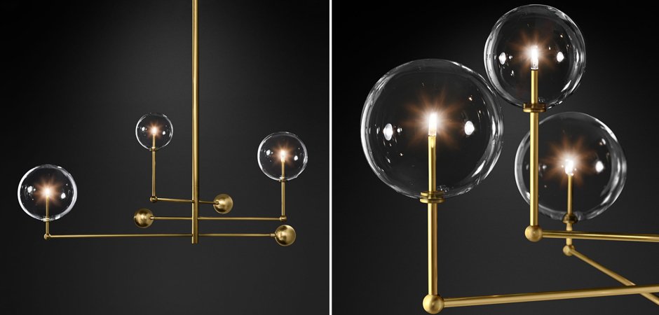 Подвесной светильник Globe Mobile 3 brass Подвесной светильник Globe Mobile 3 brass - Loft-Concept в Тюмени