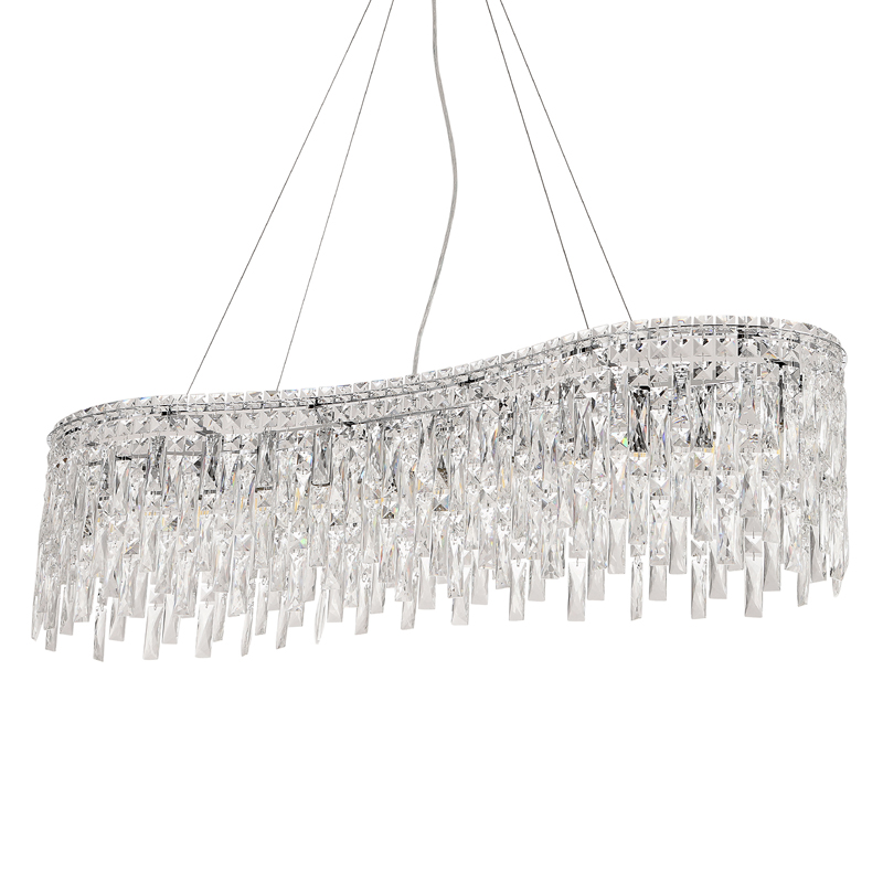 Люстра подвесная вытянутой формы с хрустальными подвесками Ludivine Lighting Хром Прозрачный Люстра подвесная вытянутой формы с хрустальными подвесками Ludivine Lighting Хром Прозрачный в Тюмени | Loft Concept