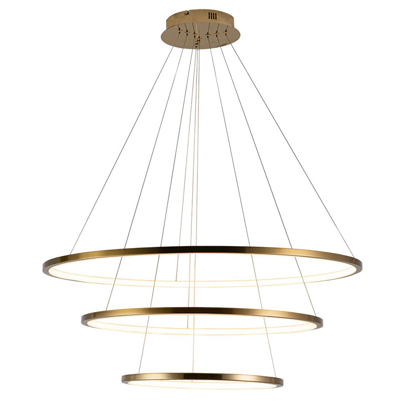 Люстра Ring Horizontal Trio gold Золотой Люстра Ring Horizontal Trio gold Золотой в Тюмени | Loft Concept