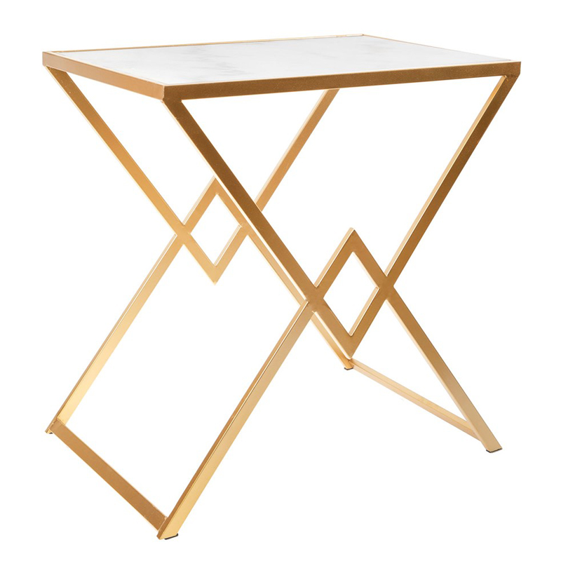 Приставной стол Marble Countertop Table белый мрамор Золотой Белый Приставной стол Marble Countertop Table белый мрамор Золотой Белый в Тюмени | Loft Concept