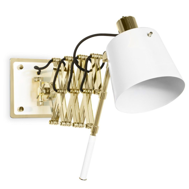Бра PASTORIUS WALL LAMP White Белый Глянцевое золото Бра PASTORIUS WALL LAMP White Белый Глянцевое золото в Тюмени | Loft Concept