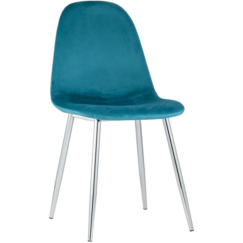 Стул Archie Chair Темно-Бирюзовый Велюр Хромированные ножки Бирюзовый Серебряный Стул Archie Chair Темно-Бирюзовый Велюр Хромированные ножки Бирюзовый Серебряный в Тюмени | Loft Concept