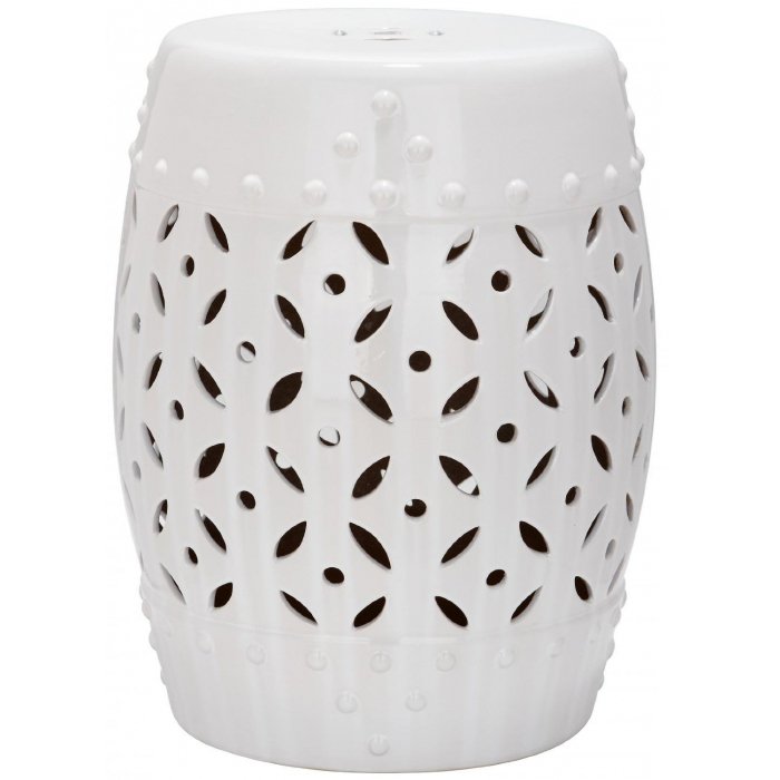 Керамический табурет Coin Lattice Garden Stool - White Белый Керамический табурет Coin Lattice Garden Stool - White Белый в Тюмени | Loft Concept