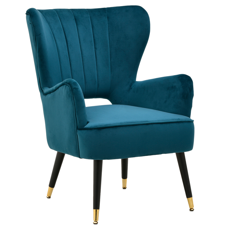 Кресло Drummond Armchairs Blue Морская синь Черный Кресло Drummond Armchairs Blue Морская синь Черный в Тюмени | Loft Concept