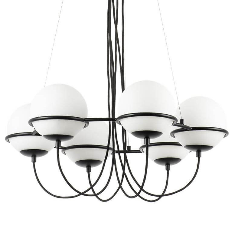 Люстра Melissa Chandelier Black 6 Белый Черный Люстра Melissa Chandelier Black 6 Белый Черный в Тюмени | Loft Concept
