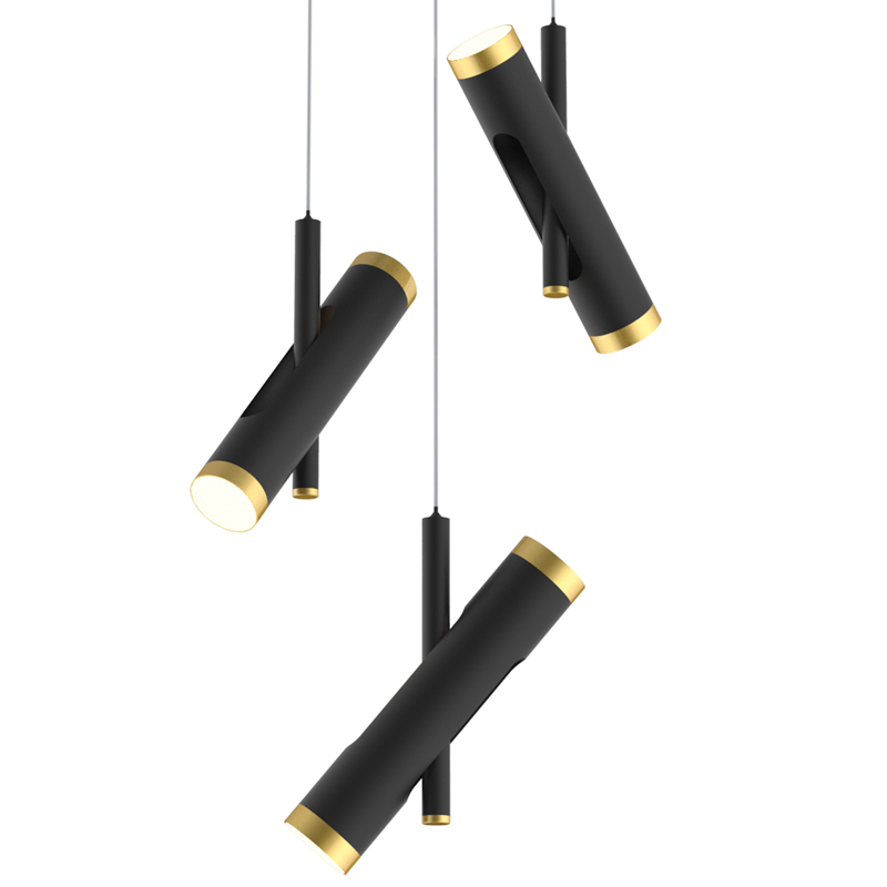 Люстра Rainer Chandelier Trio black Черный Золотой Люстра Rainer Chandelier Trio black Черный Золотой в Тюмени | Loft Concept