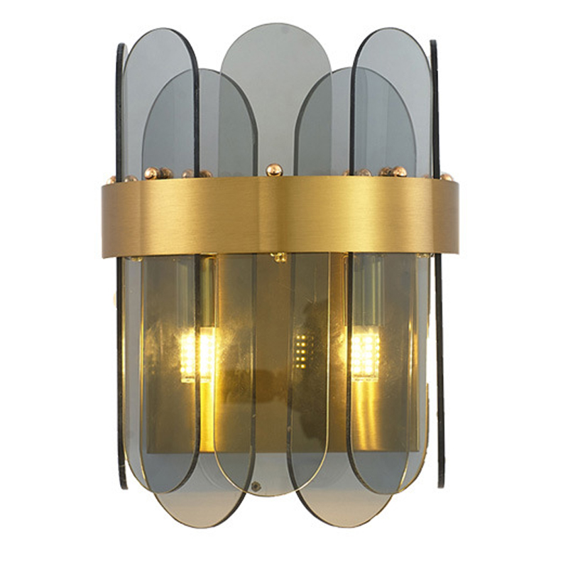 Бра Blount Smokey Wall Lamp Светло-серый Латунь Бра Blount Smokey Wall Lamp Светло-серый Латунь в Тюмени | Loft Concept
