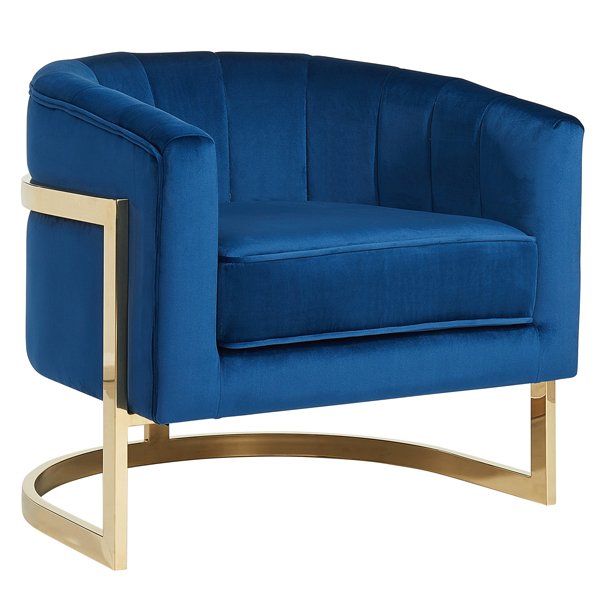 Кресло Accent Velvet chair Золотой Синий Кресло Accent Velvet chair Золотой Синий в Тюмени | Loft Concept