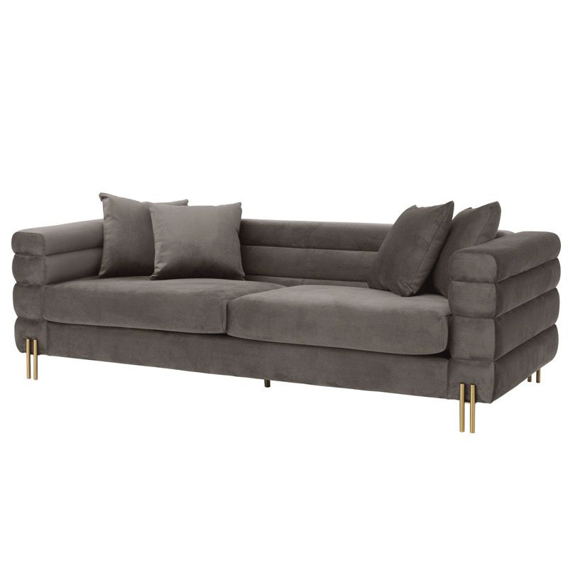 Диван Eichholtz Sofa York grey Серый Латунь Диван Eichholtz Sofa York grey Серый Латунь в Тюмени | Loft Concept