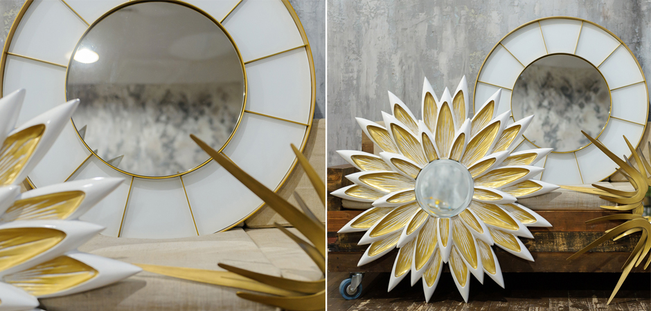 Зеркало Sectors Circle Mirror white Зеркало Sectors Circle Mirror white - Loft-Concept в Тюмени