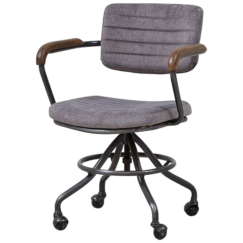 Кресло на колесах Lyndon Chair Серый Коричневый Черный Кресло на колесах Lyndon Chair Серый Коричневый Черный в Тюмени | Loft Concept