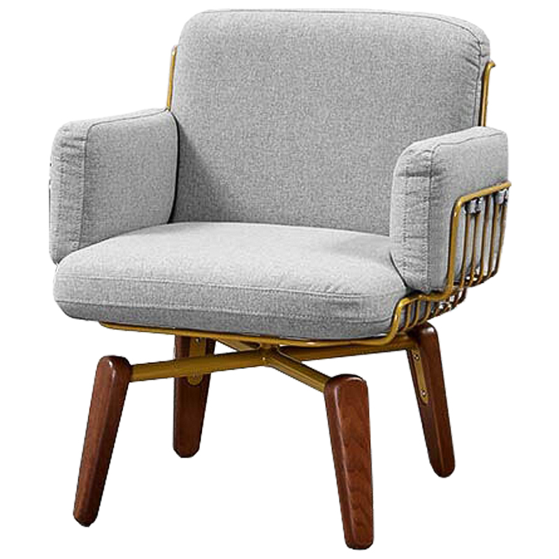 Кресло Frankie Armchair Светло-серый Коричневый Бронза Кресло Frankie Armchair Светло-серый Коричневый Бронза в Тюмени | Loft Concept