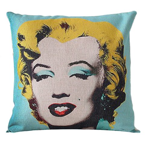 Декоративная подушка Marilyn Monroe Желтый Бирюзовый Декоративная подушка Marilyn Monroe Желтый Бирюзовый в Тюмени | Loft Concept