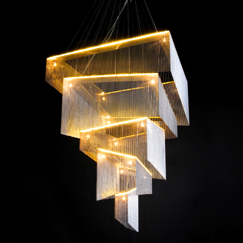 Люстра Золотые цепочки Willowlamp Geometric Storm Gold Золотой Люстра Золотые цепочки Willowlamp Geometric Storm Gold Золотой в Тюмени | Loft Concept