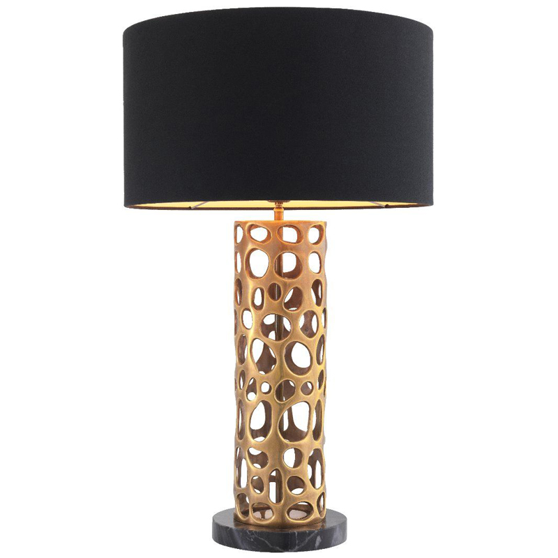 Настольная лампа Eichholtz Table Lamp Dix Brass Черный Винтажная латунь Черный Мрамор Nero Золотой Настольная лампа Eichholtz Table Lamp Dix Brass Черный Винтажная латунь Черный Мрамор Nero Золотой в Тюмени | Loft Concept