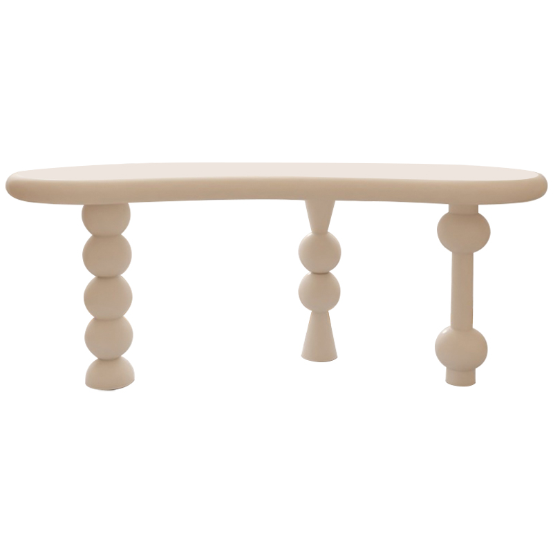 Рабочий стол Zane Unique Shape Desk Бежевый Рабочий стол Zane Unique Shape Desk Бежевый в Тюмени | Loft Concept