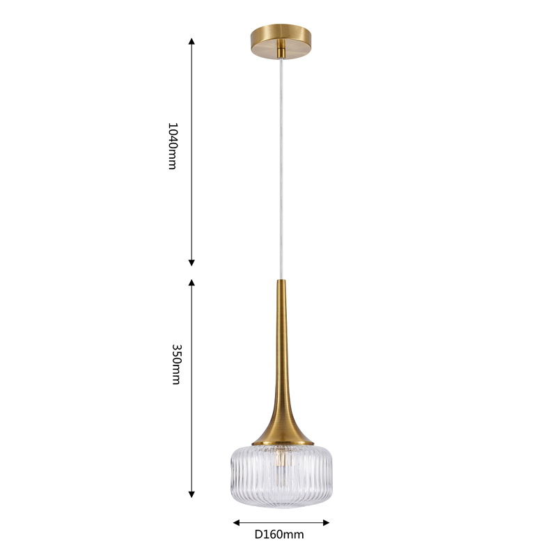 Подвесной светильник Blown Glass с прозрачным рельефным плафоном Подвесной светильник Blown Glass с прозрачным рельефным плафоном в Тюмени