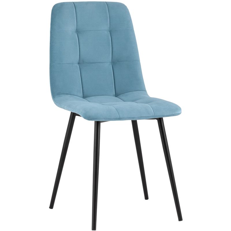 Стул NANCY S-2 Chair Голубой Велюр Голубой пастельный Черный Стул NANCY S-2 Chair Голубой Велюр Голубой пастельный Черный в Тюмени | Loft Concept