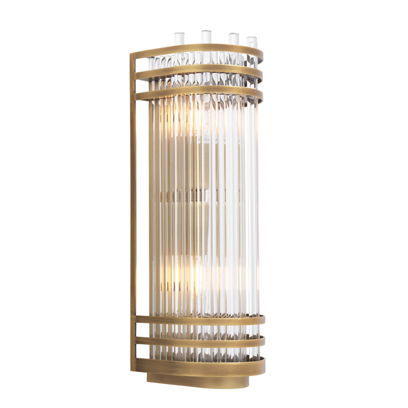 Бра Eichholtz Wall Lamp Gulf S Brass Латунь Античная полированная Прозрачный Бра Eichholtz Wall Lamp Gulf S Brass Латунь Античная полированная Прозрачный в Тюмени | Loft Concept