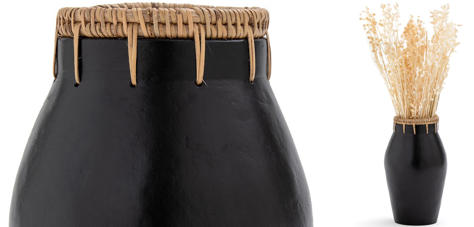 Ваза Ceramic Vase & Rattan D15 Ваза Ceramic Vase & Rattan D15 - Loft-Concept в Тюмени