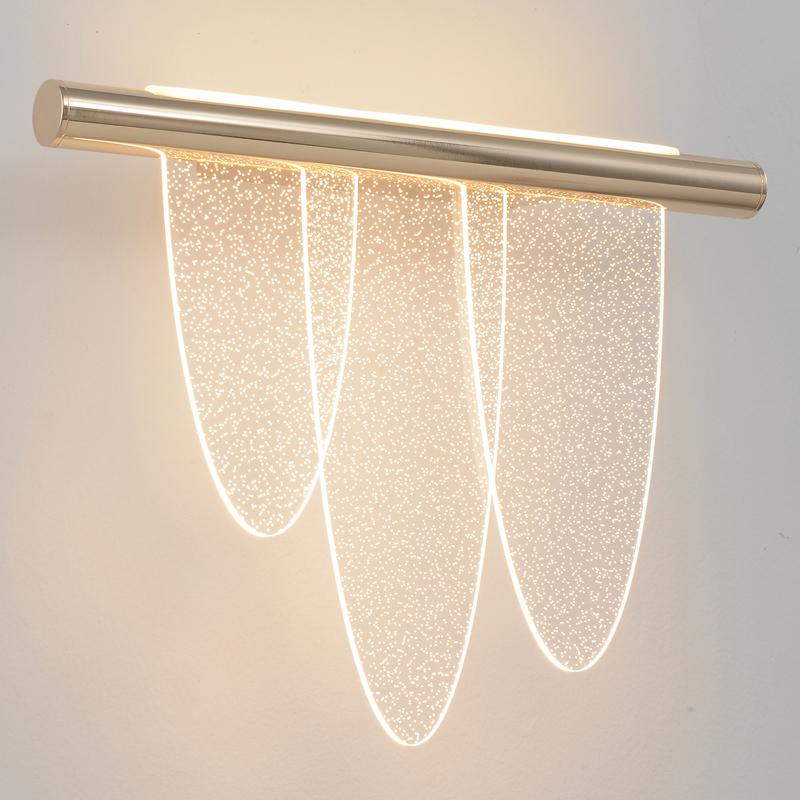 Бра с тремя элементами в форме лепестков и металлическим основанием DALI Tonin Casa Золотой Прозрачный в Тюмени | Loft Concept 