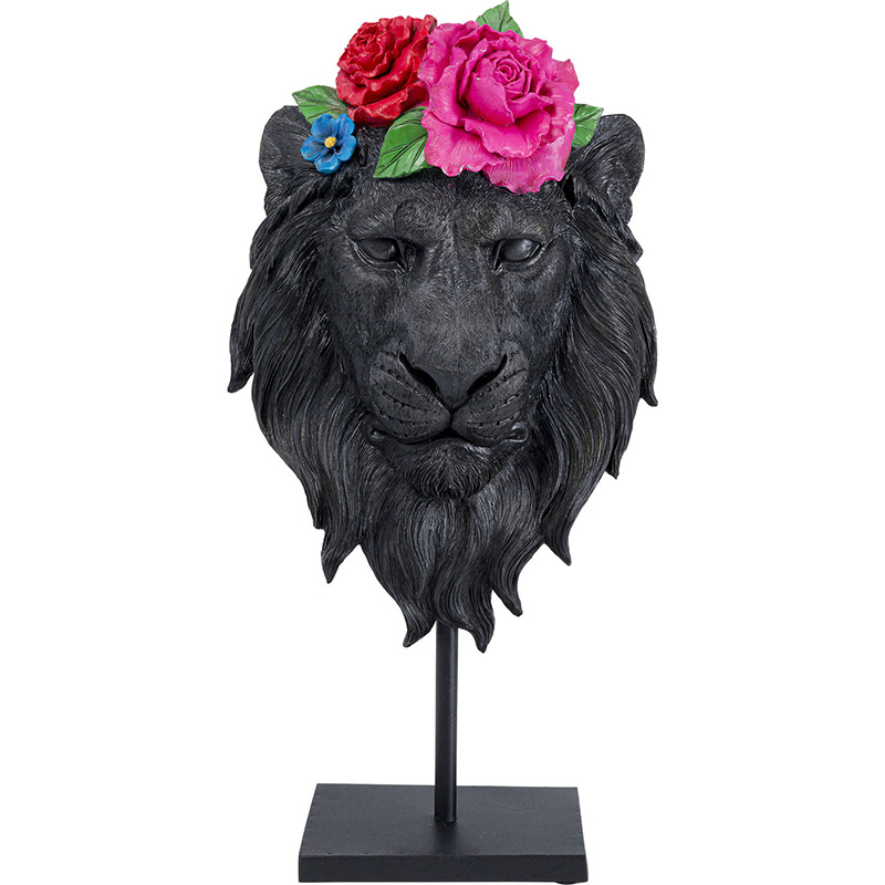 Статуэтка Lion and Flowers Черный Статуэтка Lion and Flowers Черный в Тюмени | Loft Concept