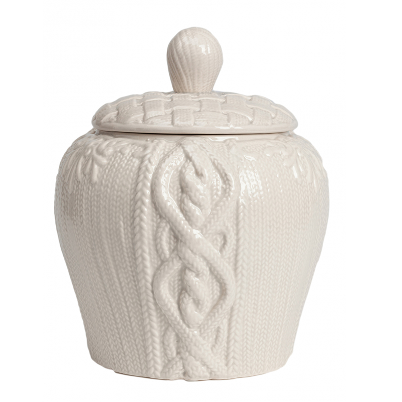 Ваза Knitted Pattern с крышкой Белый Ваза Knitted Pattern с крышкой Белый в Тюмени | Loft Concept