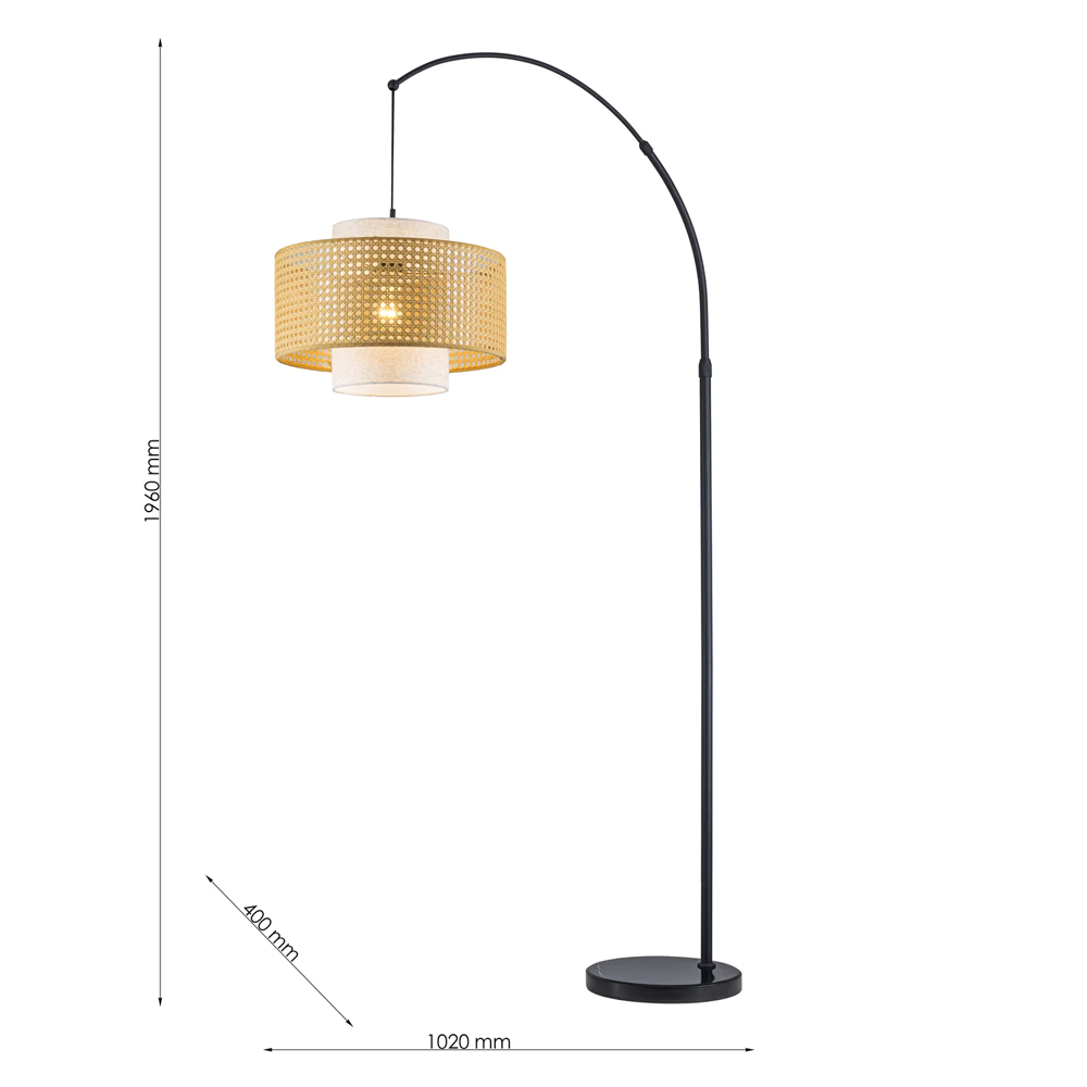 Торшер с декоративным поясом из плетеного бамбука Biuloggicu в Тюмени