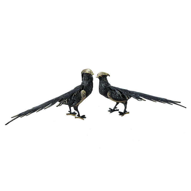 Статуэтка бронзовая пара Фазаны синие Bronze Birds Бронза Синий Статуэтка бронзовая пара Фазаны синие Bronze Birds Бронза Синий в Тюмени | Loft Concept