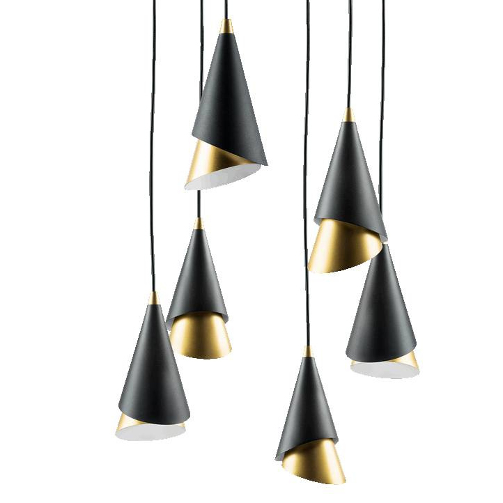 Люстра Lucio Black and Gold 6 Черный Золотой Люстра Lucio Black and Gold 6 Черный Золотой в Тюмени | Loft Concept
