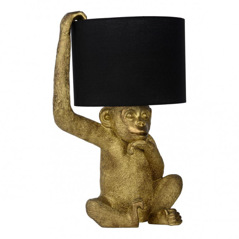 Настольная лампа с Золотой Обезьяной Monkey holding a lampshade Черный Золотой Настольная лампа с Золотой Обезьяной Monkey holding a lampshade Черный Золотой в Тюмени | Loft Concept