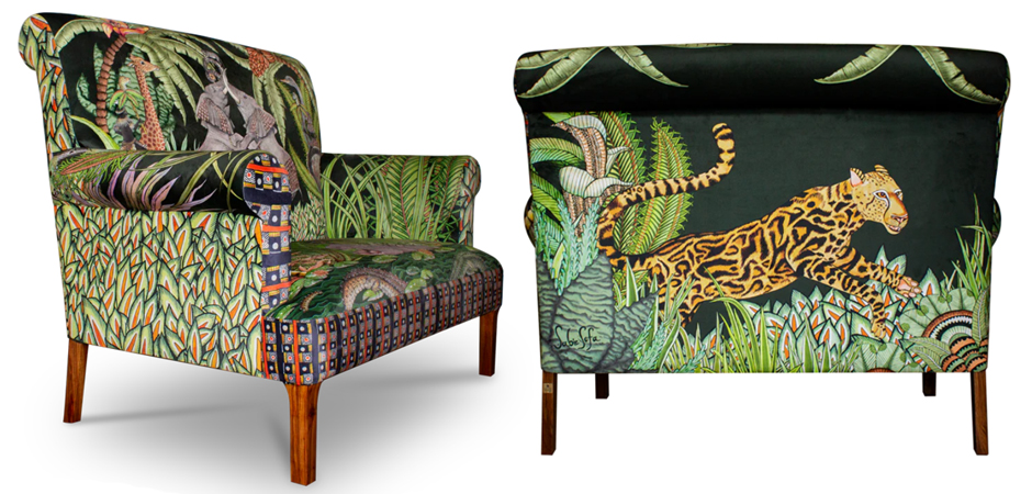 Диван Ardmore Design Sabie Sofa in Tanzanite Зеленый Тропический Орнамент Диван Ardmore Design Sabie Sofa in Tanzanite Зеленый Тропический Орнамент - Loft-Concept в Тюмени