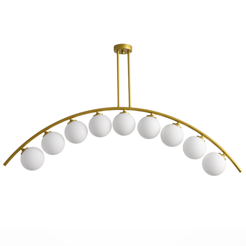Светильник Ceiling lamp arc and balls Золотой Белое матовое стекло Светильник Ceiling lamp arc and balls Золотой Белое матовое стекло в Тюмени | Loft Concept