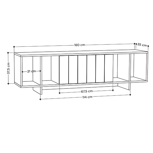 ТВ-тумба с откидной дверцей и 4-мя полками ZITANO TV STAND OAK ТВ-тумба с откидной дверцей и 4-мя полками ZITANO TV STAND OAK в Тюмени