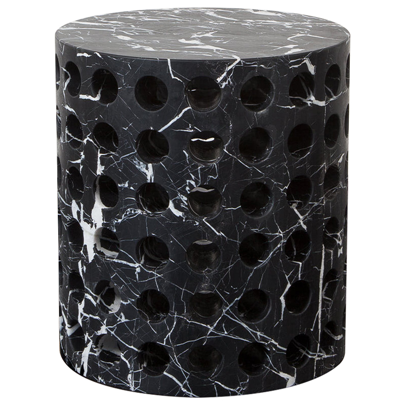 Приставной стол Perforated Side Table дизайн Kelly Wearstler Черный Мрамор Nero Черно-белый Приставной стол Perforated Side Table дизайн Kelly Wearstler Черный Мрамор Nero Черно-белый в Тюмени | Loft Concept