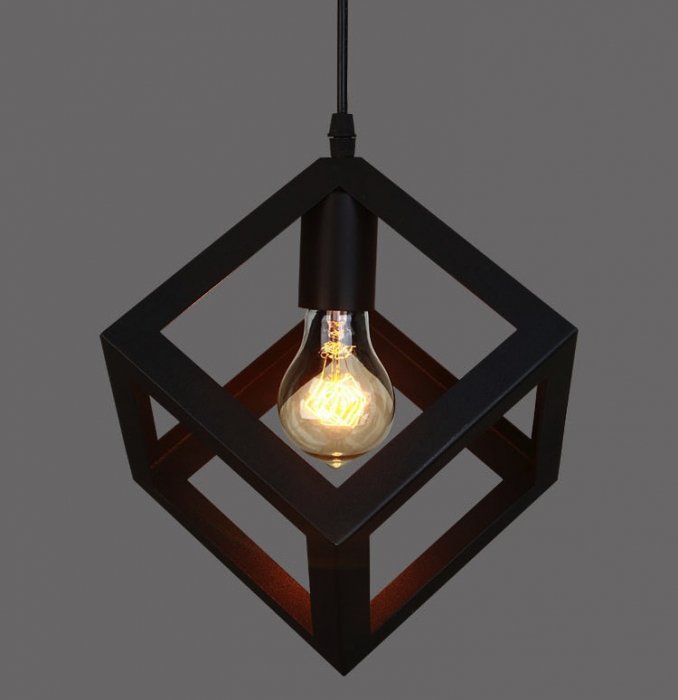 Подвесной светильник Loft Polyedra Cube Черный Подвесной светильник Loft Polyedra Cube Черный в Тюмени | Loft Concept