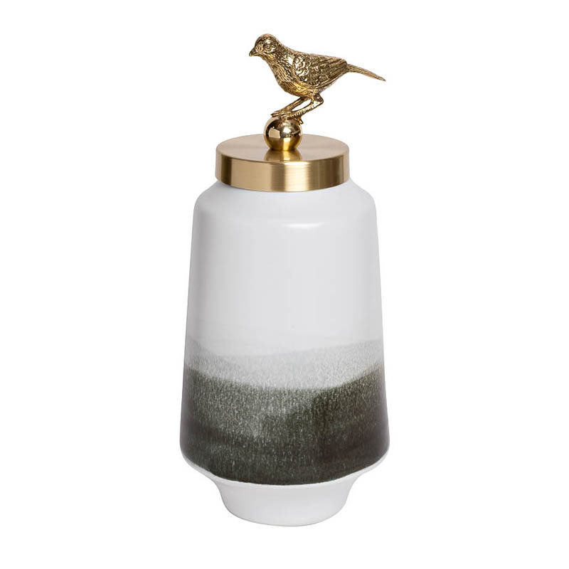 Ваза Manfredo Vase 35 Серый Белый Золотой Ваза Manfredo Vase 35 Серый Белый Золотой в Тюмени | Loft Concept