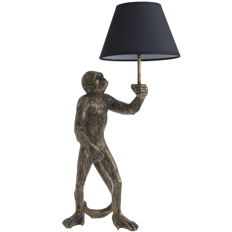 Настольная лампа Monkey with Black Lampshade Золотой Черный Настольная лампа Monkey with Black Lampshade Золотой Черный в Тюмени | Loft Concept