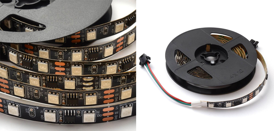 Комплект светодиодной ленты 14,4W/m 60Led/m 5050SMD разноцветный 2M - фото №1