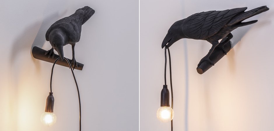 Бра Seletti Bird Lamp Black Looking Бра Seletti Bird Lamp Black Looking - Loft-Concept в Тюмени