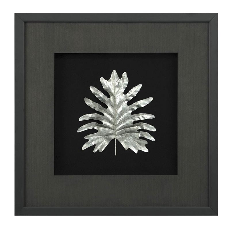 Панно Cassian Oak Leaf Черный Серебряный Панно Cassian Oak Leaf Черный Серебряный в Тюмени | Loft Concept