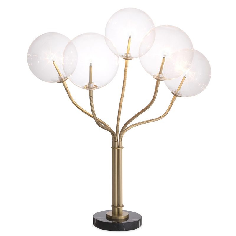 Настольная лампа Eichholtz Table Lamp Elon Латунь Античная полированная Прозрачный Черный Мрамор Nero Настольная лампа Eichholtz Table Lamp Elon Латунь Античная полированная Прозрачный Черный Мрамор Nero в Тюмени | Loft Concept